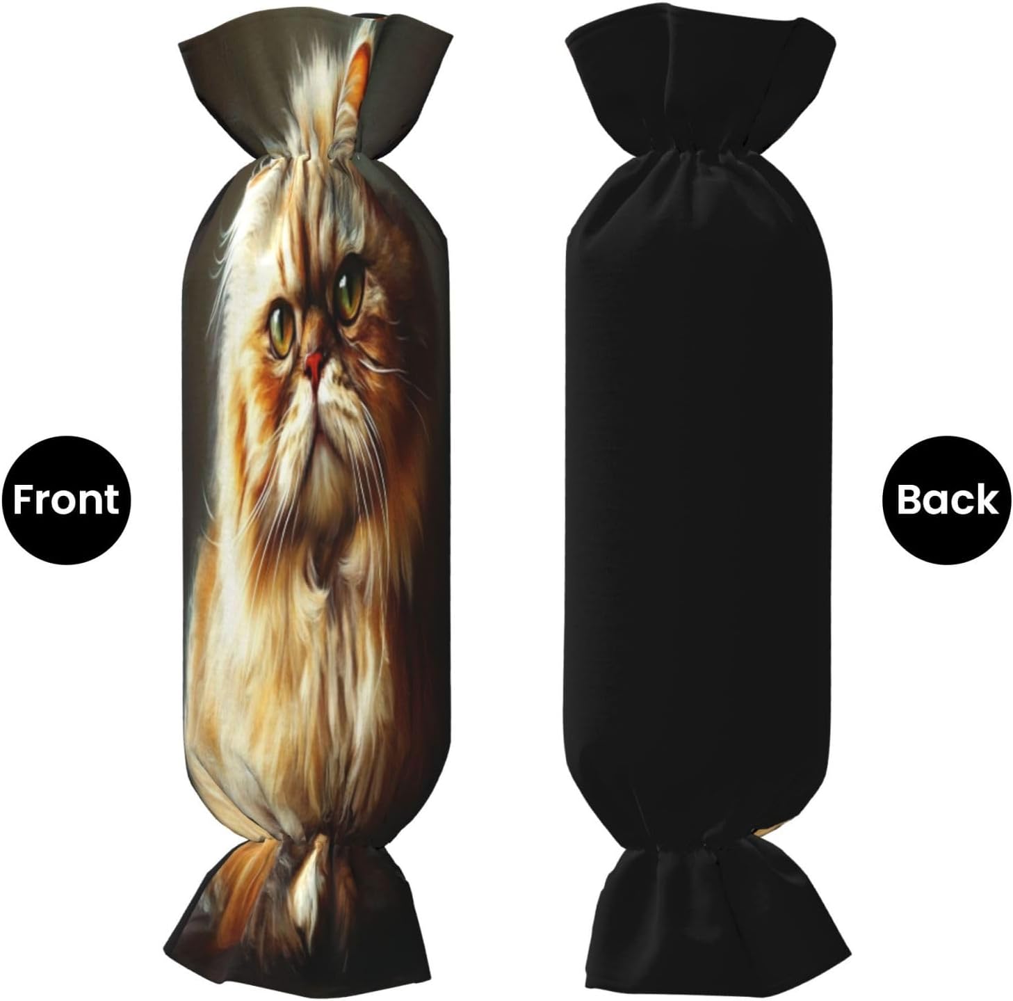 Serious and Focused Little cat Cylindrical Pillow-Premium Bed Pillows, Side Sleeper Neck Support, Decorative Candy Design, Soft and Durable