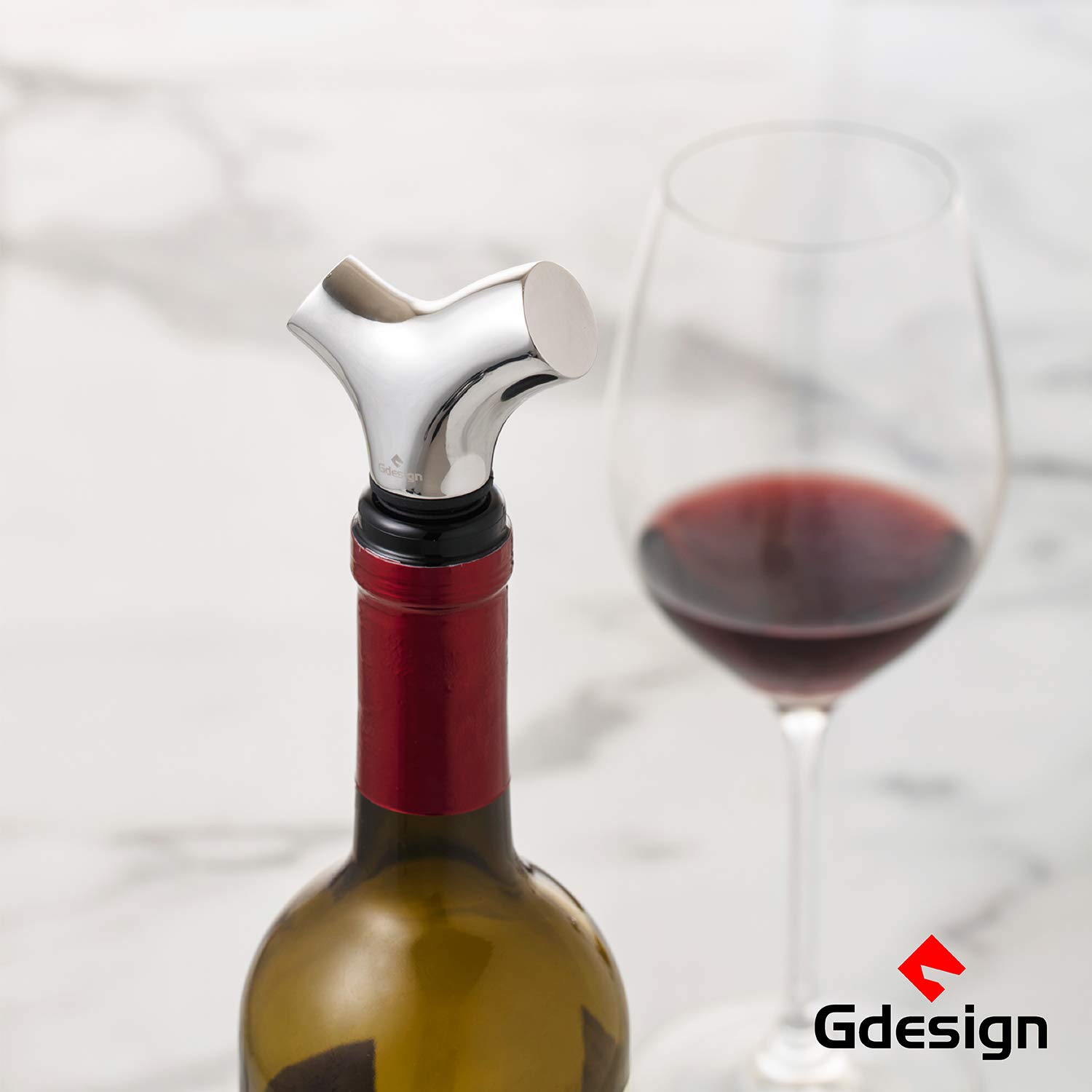 【GEWINNER VON iF DESIGN AWARD 2020】Gdesign Bole 4er-Set Weinzubehör-Set inkl. Korkenzieher, Weinausgießer, Weinflaschenverschluss, Weinfolienschneider. Hochwertig Geschenkpackung.