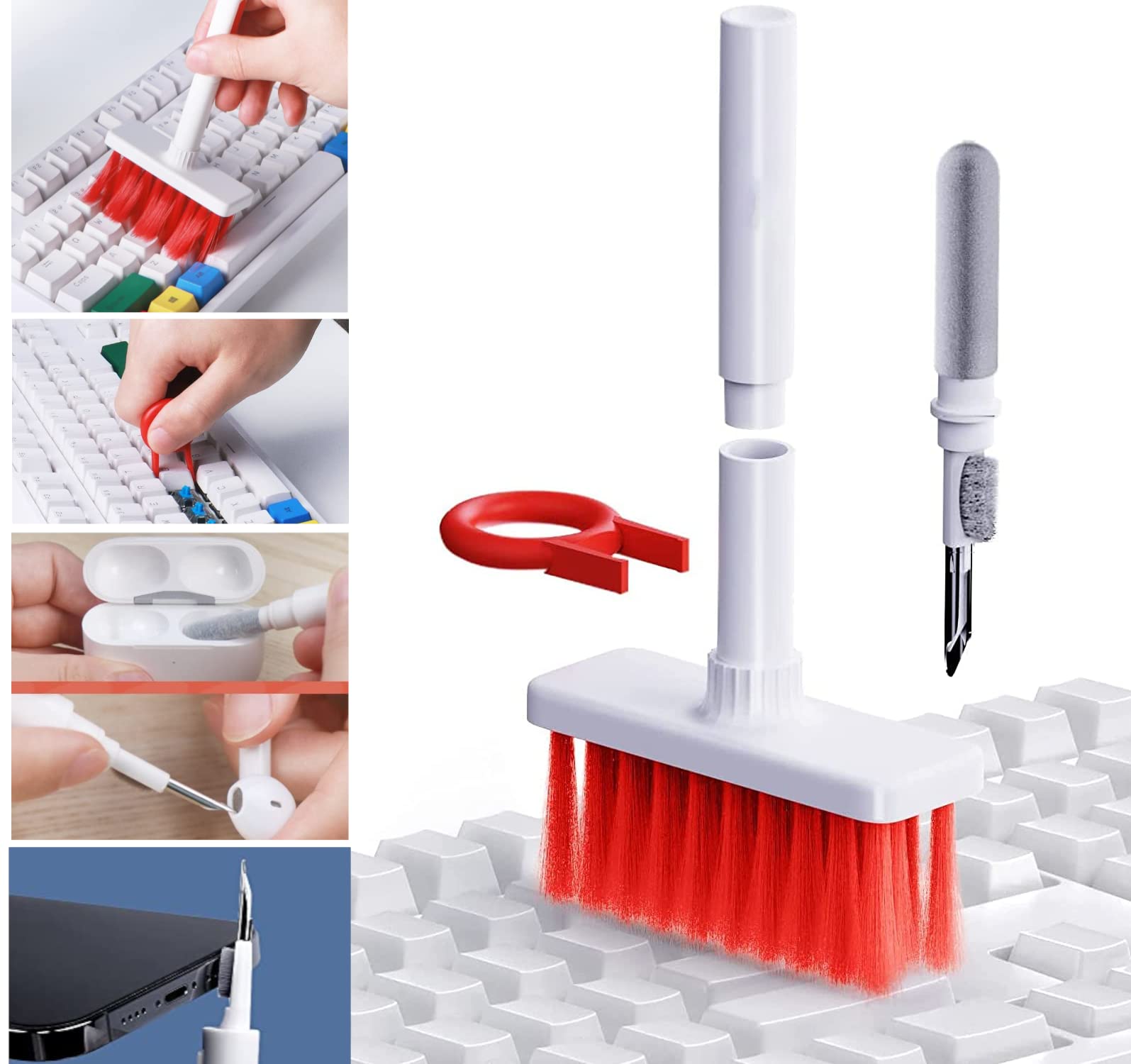 Laxit 5 in 1 Keyboard Cleaner Brush with Multiple Functions, Gadget Cleaner,Computer Laptop Mobile Earphone Cleaner Tool Kit, Key-Cap Puller, Wireless Earphones, Camera Lens Cleaning Tools Brush Pen (B0B45N5DVY) Amazon Price History, Amazon Price Tracker