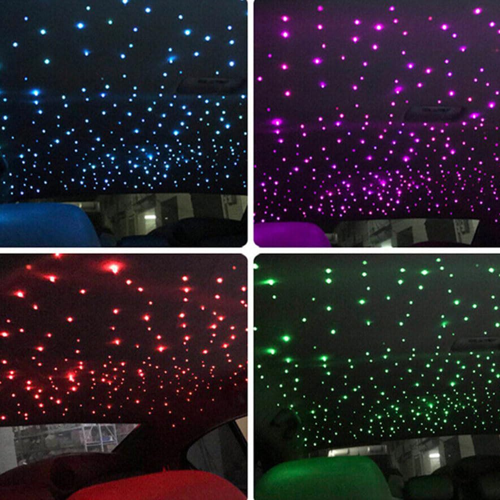 Kit de lumière à fibre optique Twinkle Starlight, 32W, double port moteur, 1000 pièces, 4m de LED, étoile, plafond en fibre optique, kit de lumière avec application/commande à distance par son pour