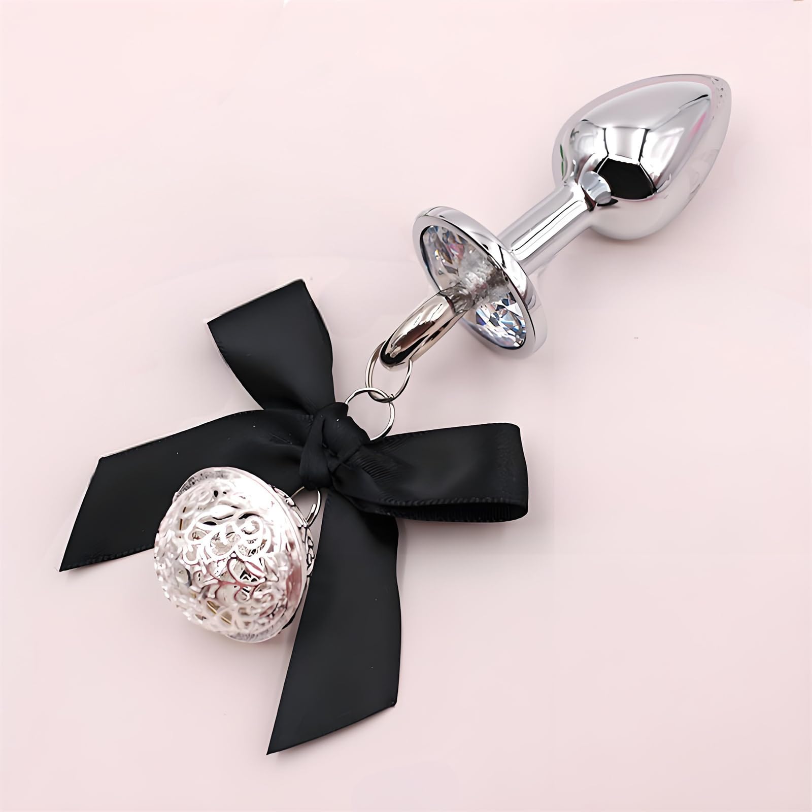 Luxury Stainless Steel Metal Anal Trainer Jewel Butt Plug SM Small Bell Adult Anal Plugs(M): B-Nipple Clip M