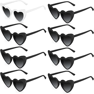 articulo Paquete de 6/8/10 lentes de sol en forma de corazón para despedida de soltera, lentes de corazón vintage para mujer, decoración de boda, fiesta nupcial