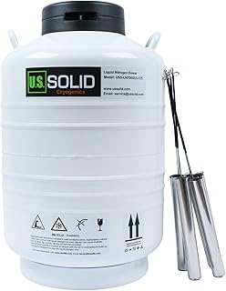 U.S.SOLID 30L Cryogenic Container Liquid Nitrogen LN2 Tank Dewar with Straps 6 Canisters, 125mm Diameter