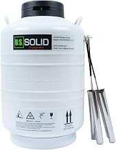 U.S. Solid 30L Cryogenic Container Liquid Nitrogen LN2 Tank Dewar with Straps 6 Canisters, 125mm Diameter