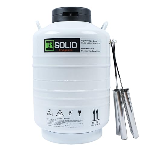 Miniatura 12 de U.S. Solid Tanque Dewar de nitrógeno líquido criogénico LN2 del envase 30L con correas 6 botes y rueda