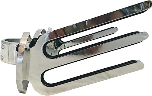 Miniatura 3 de Krypt Towers Estante para wakeboard, soporte de torre de wakeboard de aluminio pulido, base de ángulo ajustable a nivel con barco, abrazadera para