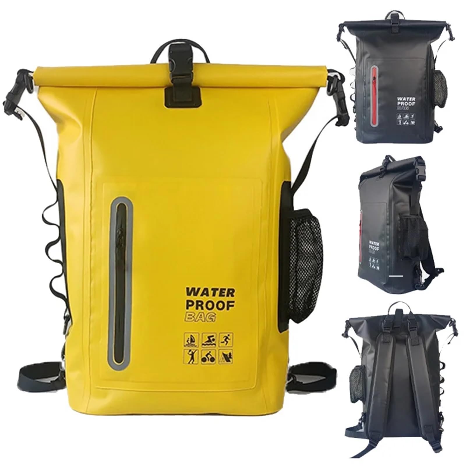 Bolsa Impermeable Bolsa Seca Impermeable for Kayak, Mochila Grande for natación a la Deriva, Senderismo en río, Hombro, Playa, Buceo, Rafting, canotaje, Bolsa de PVC for Acampar(Green)