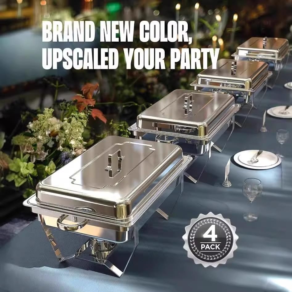 Set da 4 scaldavivande for Buffet Gold Chafing Dish