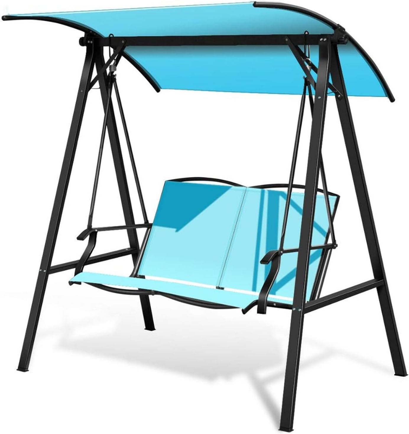 N/A Outdoor 2Seat Swing Loveseat Canopy Patio Porch Steel