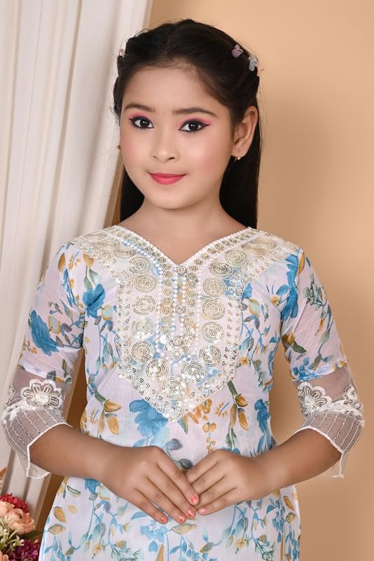 Image of Elegent Girl Dresses|| Ebroidery Dress For Girls || Cotton Blend,INDIANSUIT 2-12 YEARS