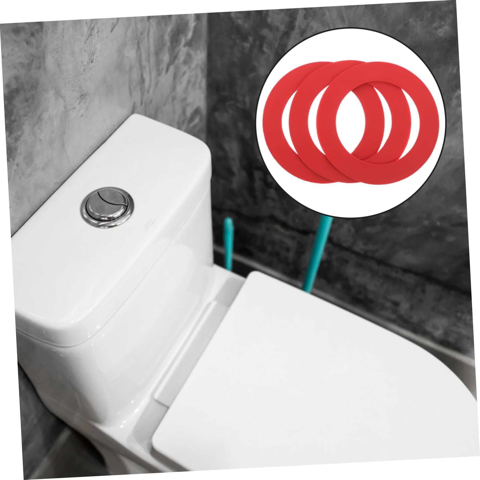 DOITOOL 3 Sätze Gummidichtung Dichtung Für Spülkasten Toilettenspülung Ersatzteile Goldener Toilettenspülknopf Toilettenzubehör Zubehör Für Toilettenspülungen Wassertankspüler 3 Stück * 3