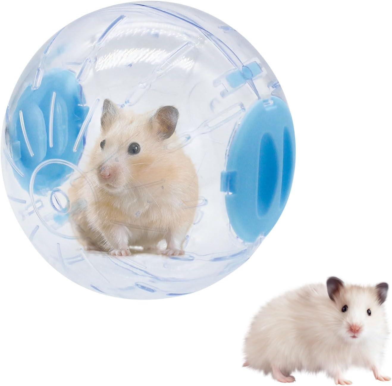 Small Hamster Ball, 5.9 inches Clear Breathable Hamster Exercise Ball for Kill Time Thick Sturdy Hamster Toys for Dwarf Hamsters, Small Gerbil, Small Syrian Hamster, Small Hedgehogs (Blue, M)