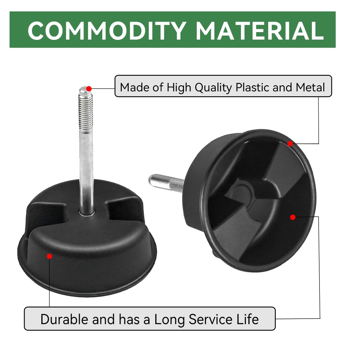 Pair Of Black Hardtop Freedom Top Mounting Knob Screws – For 2007-2019 Wrangler JK 2/4 Door, CDLS-JK-07-18