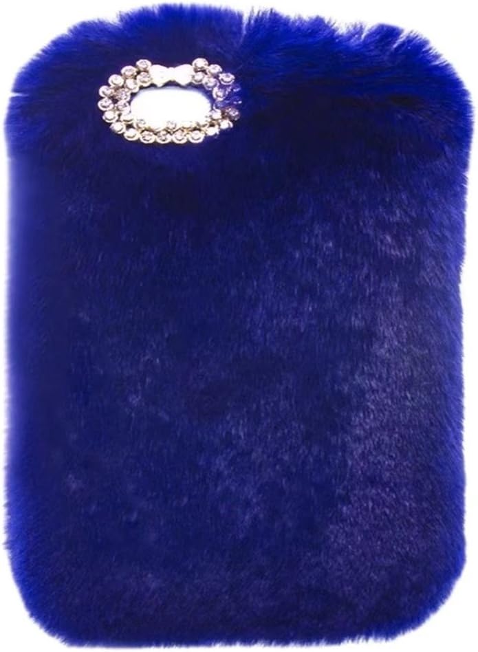 Case for iPad 10.9" Air 5/4 2022/2020,Handmade Diamond Furry Fuzzy Luxury Bling Fluffy Winter Warm Soft Rabbit Fur Plush Cover Case for iPad Air 5th/Air 4th 10.9 Inch 2022/2020 (Dark Blue)