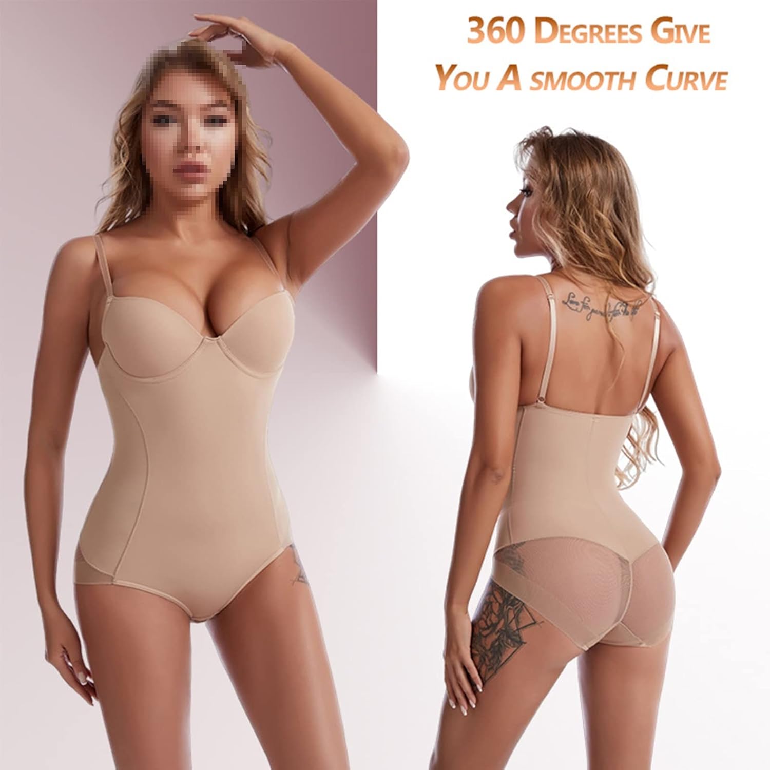 Womens Slim Shapewear Bodysuits Underwear Sexy One-Piece Undergarments Invisible Body Shaper Corset Lingerie for Women