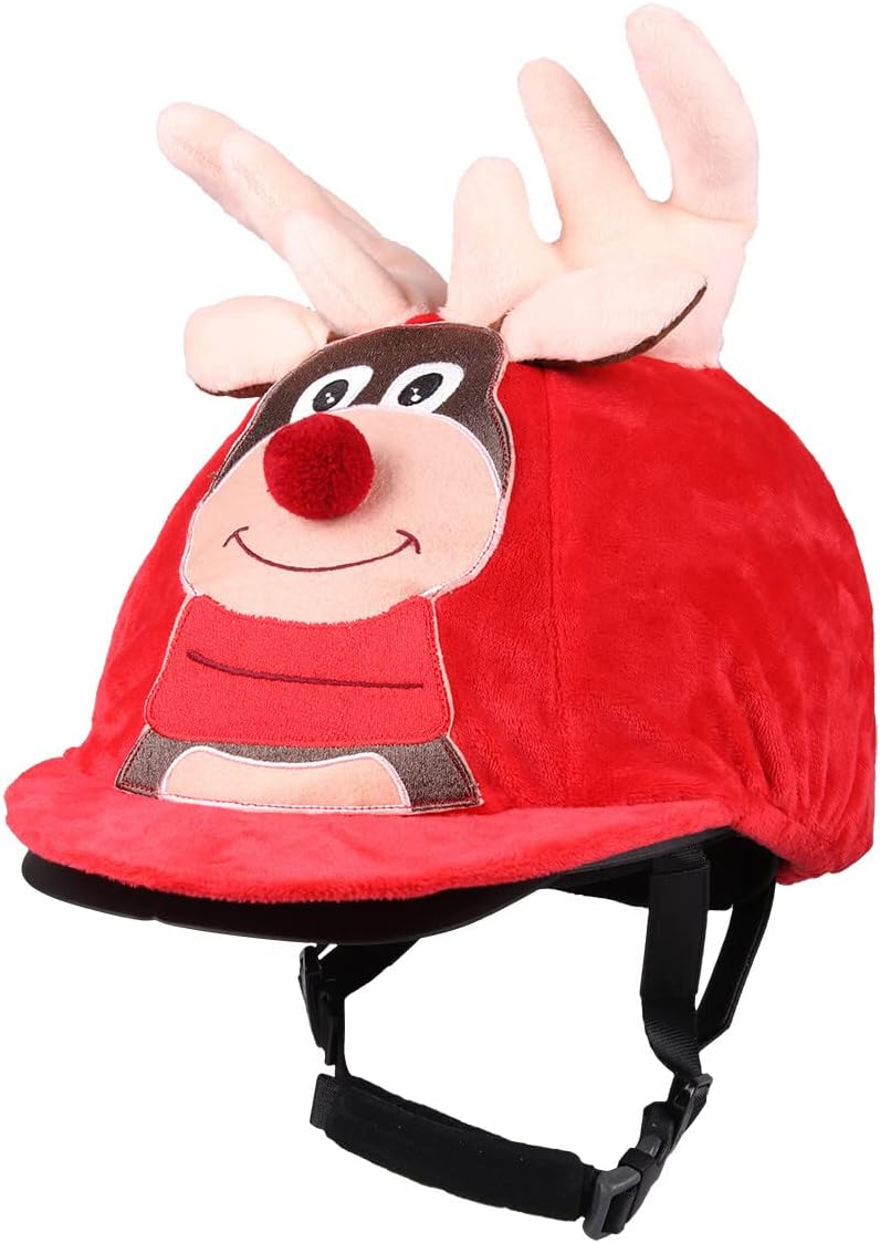 QHPRudolph Christmas Hat Helmet Cover, Multicolor