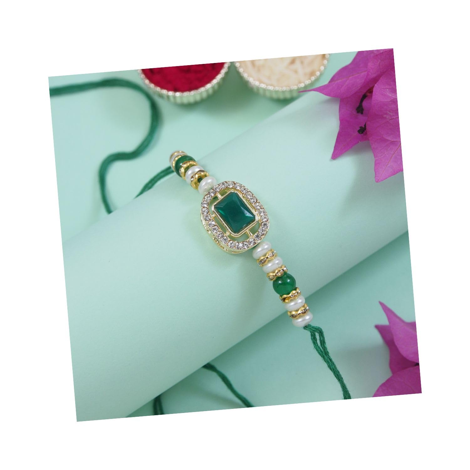 I Jewels Designer Kundan Pearl Bhaiya Rakhi With Roli Chawal & Rakshabandhan Card for Brother/Bro/Bhai/Men (R168) (Wine) (B0D7HVGTXR) Amazon Price History, Amazon Price Tracker