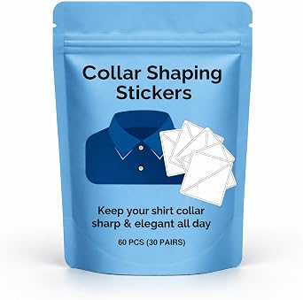 Collar stay, Collar Shaping Stickers, shirt collar stays, No Curl Collar Support, polo shirt collar support, Collar Stays for Mens, collar stiffeners for polo shirts 60 PCS