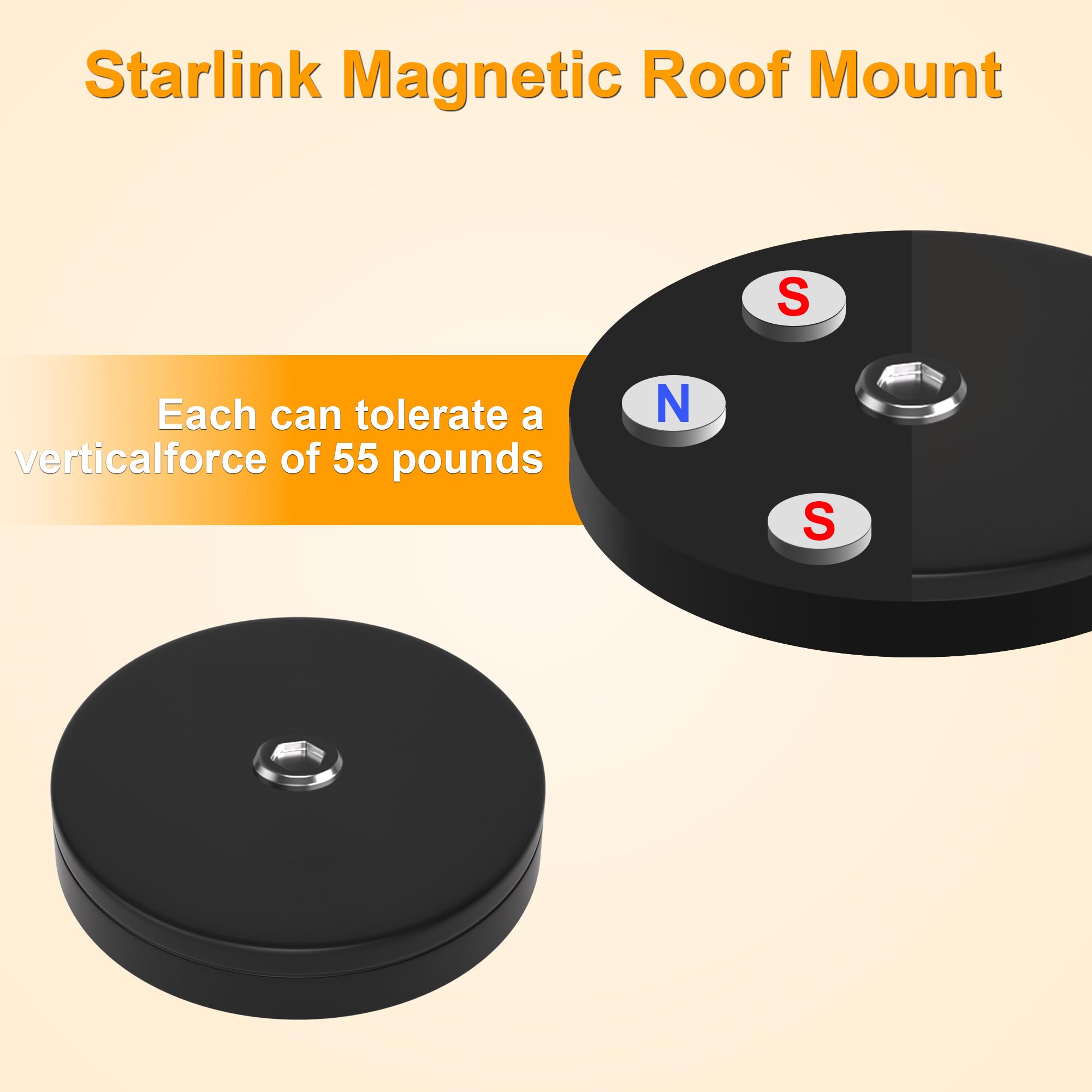Soporte magnético para coche Starlink Mini, soporte de base Starlink, para coche/caravana/barco, soporte magnético Starlink (fuerza de tracción de 220 libras)