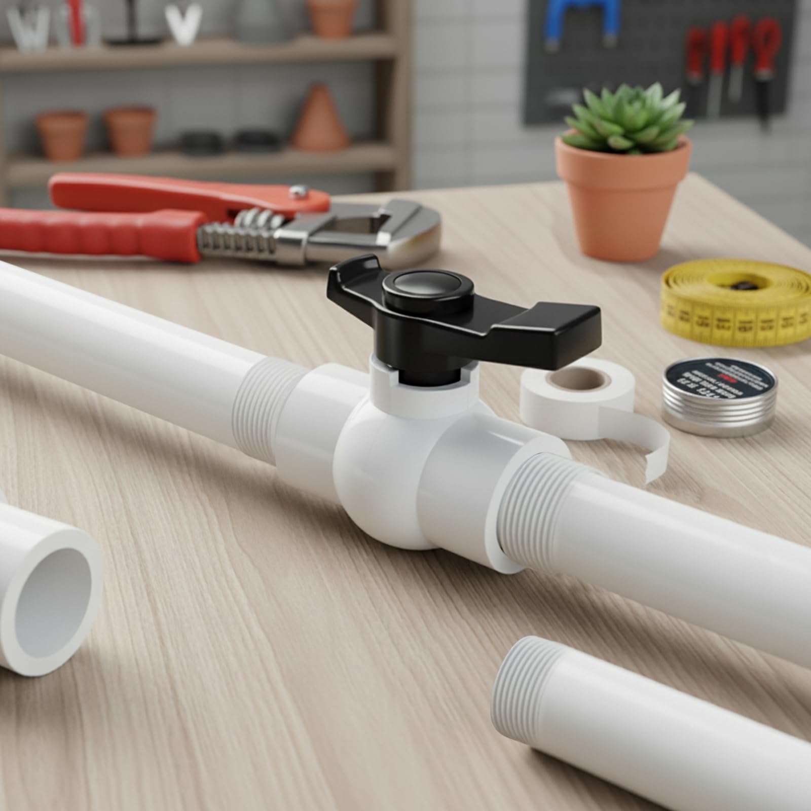 Válvula de cierre de piscina de 2 pulgadas, 2 válvulas de bola de PVC con rosca NPT hembra, (SCH40) válvula de cierre de PVC para piscina, válvula de bola de puerto completo de PVC, uso para piscina,