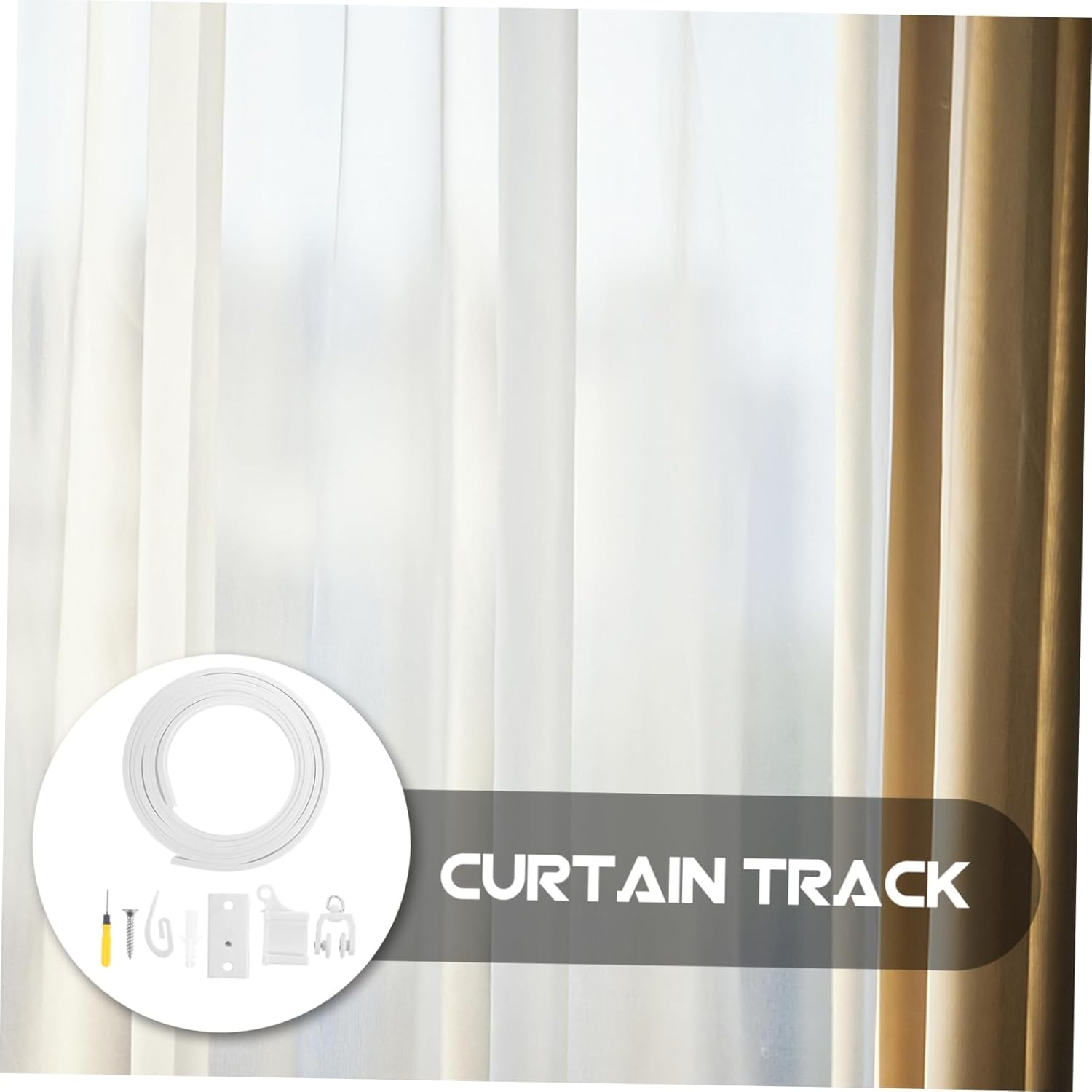 PRETYZOOM Bendable Ceiling Curtain Track Set 5m U-shape Track for Bay Windows Flexible and Silent for Rvs and Rooms