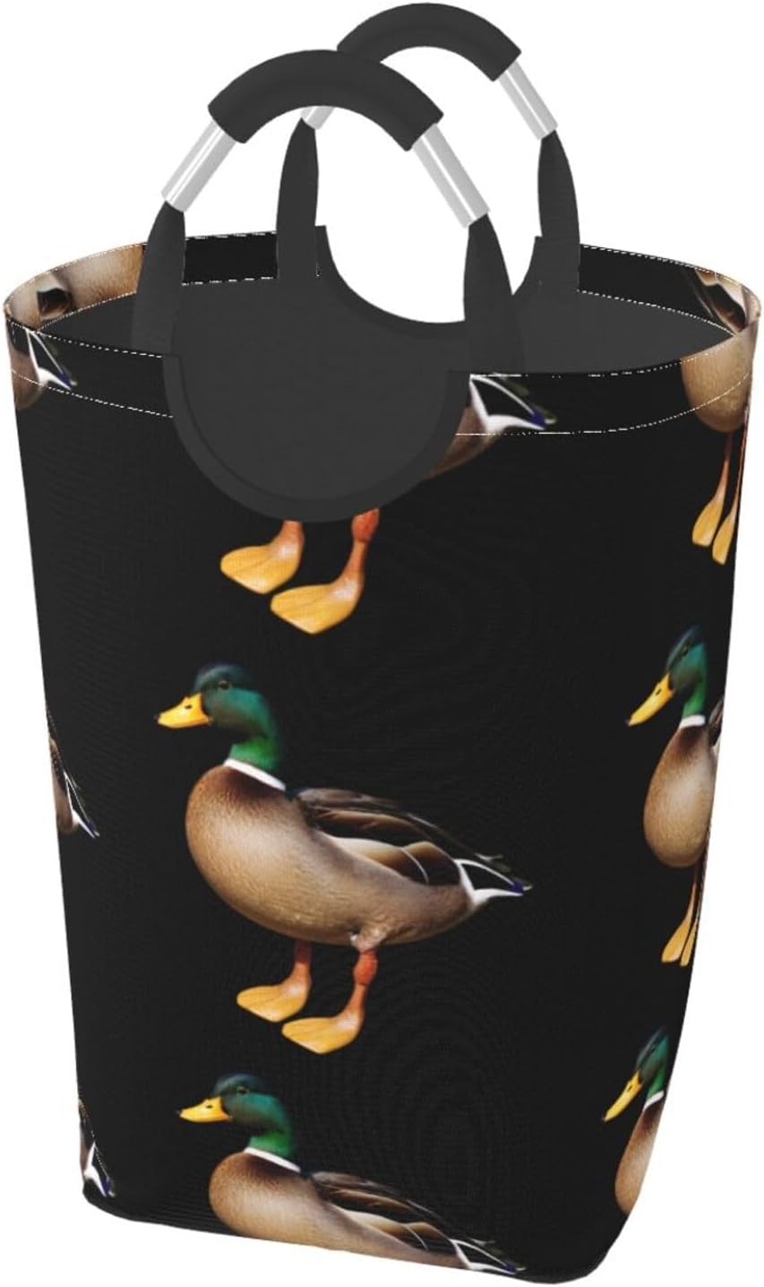 Wild Duck Foldable storage bag, 50L capacity, suitable for laundry room, dormitory bedroom, dirty clothes storage basket.