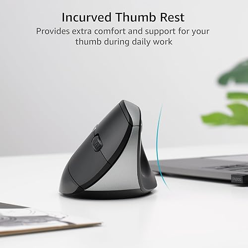 Miniatura 5 de Rapoo EV250 Ratón ergonómico vertical silencioso, ratón óptico inalámbrico de 2.4G, 800100012001600 DPI, clics silenciosos, 5 botones, compatible