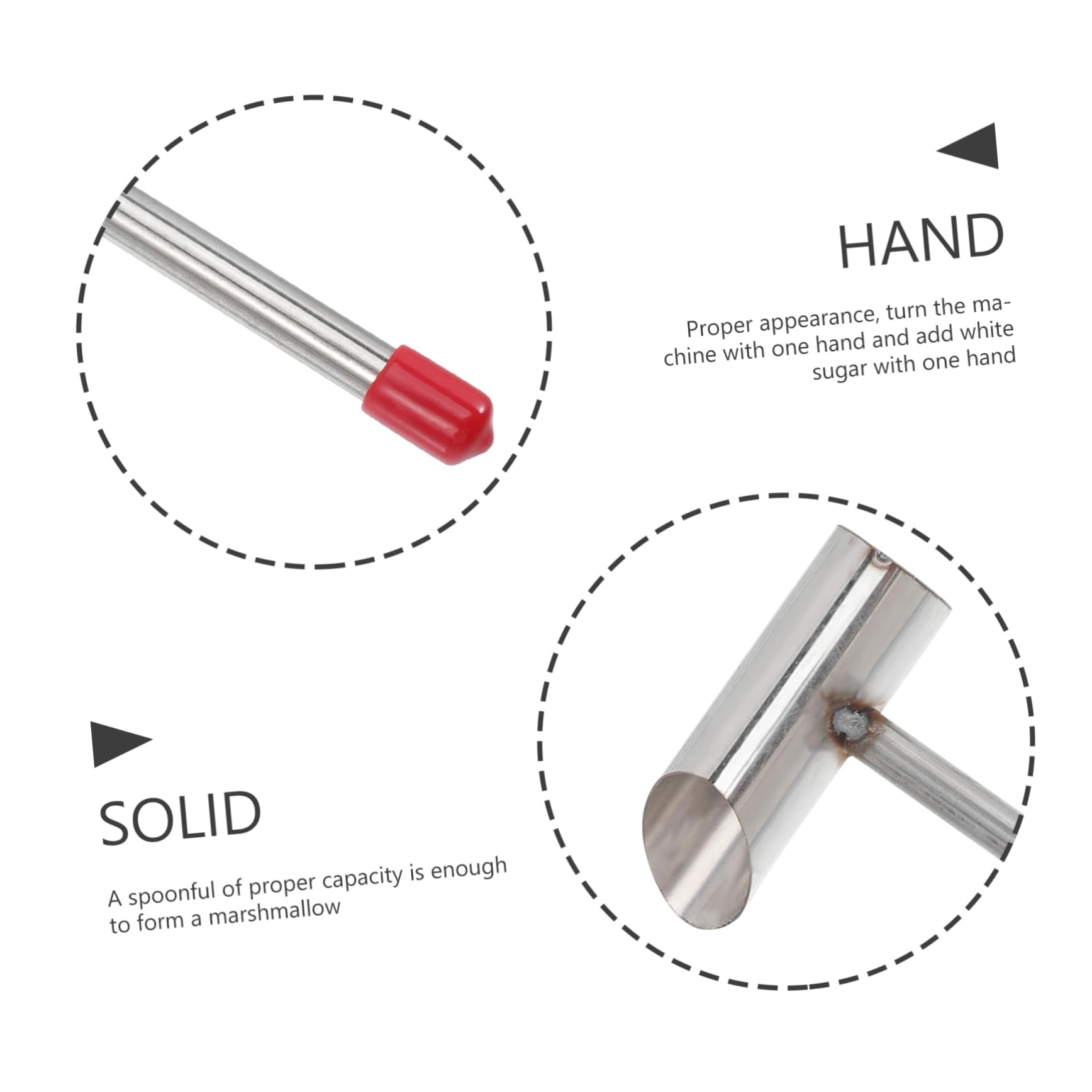 MOLUCKFU Sturdy Food Scoop Sweets Grams Sugar Sachets Canister Flossing Sugar for Cotton Candy Machine Cotton Candy Spoon Machine Pan Popcorn Perforated Scoop Cookie Scooper Stainless Steel