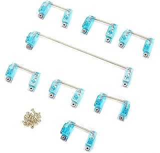 ciciglow Mechanical Keyboard Stabilizer Set, Including 6.5U Stabilizer, 2U Stabilizer, Gold-Plated Screws, Keyboard Screw Stabilizers for DIY61/64/87/104/108(Clear Blue)
