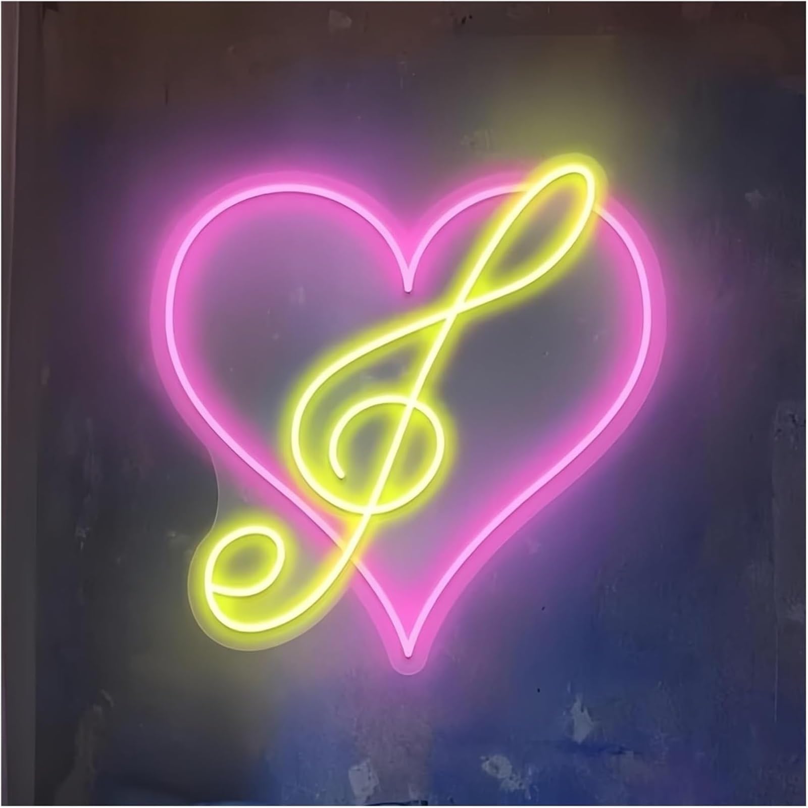 Zynther Neon lamp for neon Lamp Heart Music for Sign for Powered Adjustable Brightness Note for Lights(A)