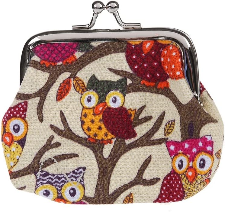 EhomeWomen's Owl Printed Coin Purse Wallet Canvas Pouch Money Bag