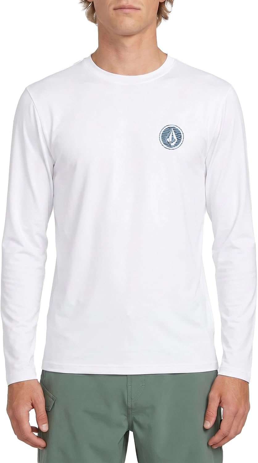 Volcom Men's Long Sleeve Rashguard – UPF 50+ Sun Protection, Quick-Dry Performance Swim Shirt