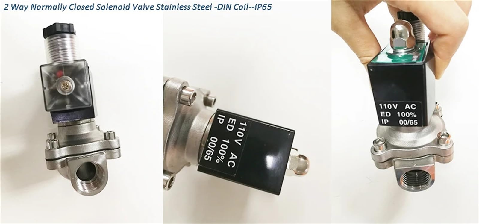 DN10 3/8 "12v 110v 220v 24v válvula solenoide eléctrica de Gas de agua for agua de acero inoxidable(NPT,24VAC_EPDM-SEAL)