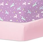 Little Grape Land Crib Sheets 2 Pack for Boys and Girls, Baby Neutral Crib Fitted Sheets for Standard Crib & Toddler Mattress, Super Soft Breathable Fitted Crib Sheet Set, Unicorn