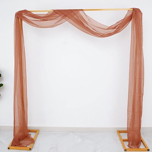 Miniatura 6 de Efavormart - Paneles de cortina de organza transparente de terracota de 18 pies, cenefa para ventana, arco de boda, tela drapeada para mesa