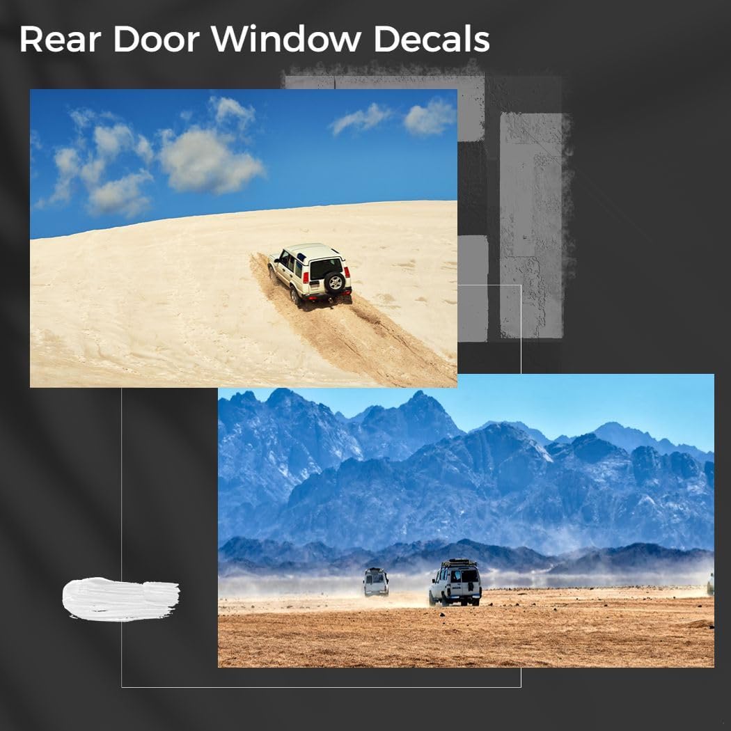1 Pair Jl Rear Door Window Decals, Aluminum Alloy Car Window Panel Covers, Glass Trim for Rear Doors