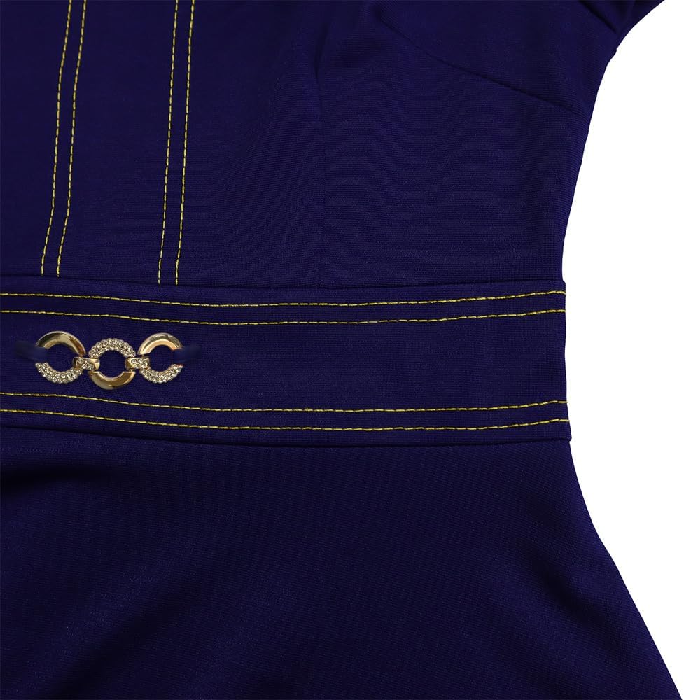 Elainone Women 3/4 Sleeve A-line Wedding Guest Dress Church Semi Formal Casual Midi Dresses for Cocktail Prom Tea Party - Image 6