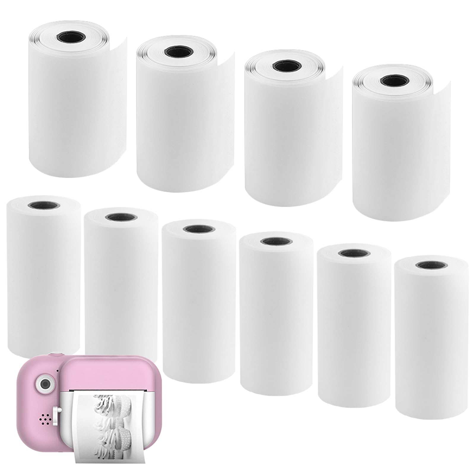 Lote de 10 rollos de cámara de impresión de papel, papel de impresión para niños, papel instantáneo, papel térmico, impresión instantánea, impreso, cámara de fotos, papel impreso para niños y niñas