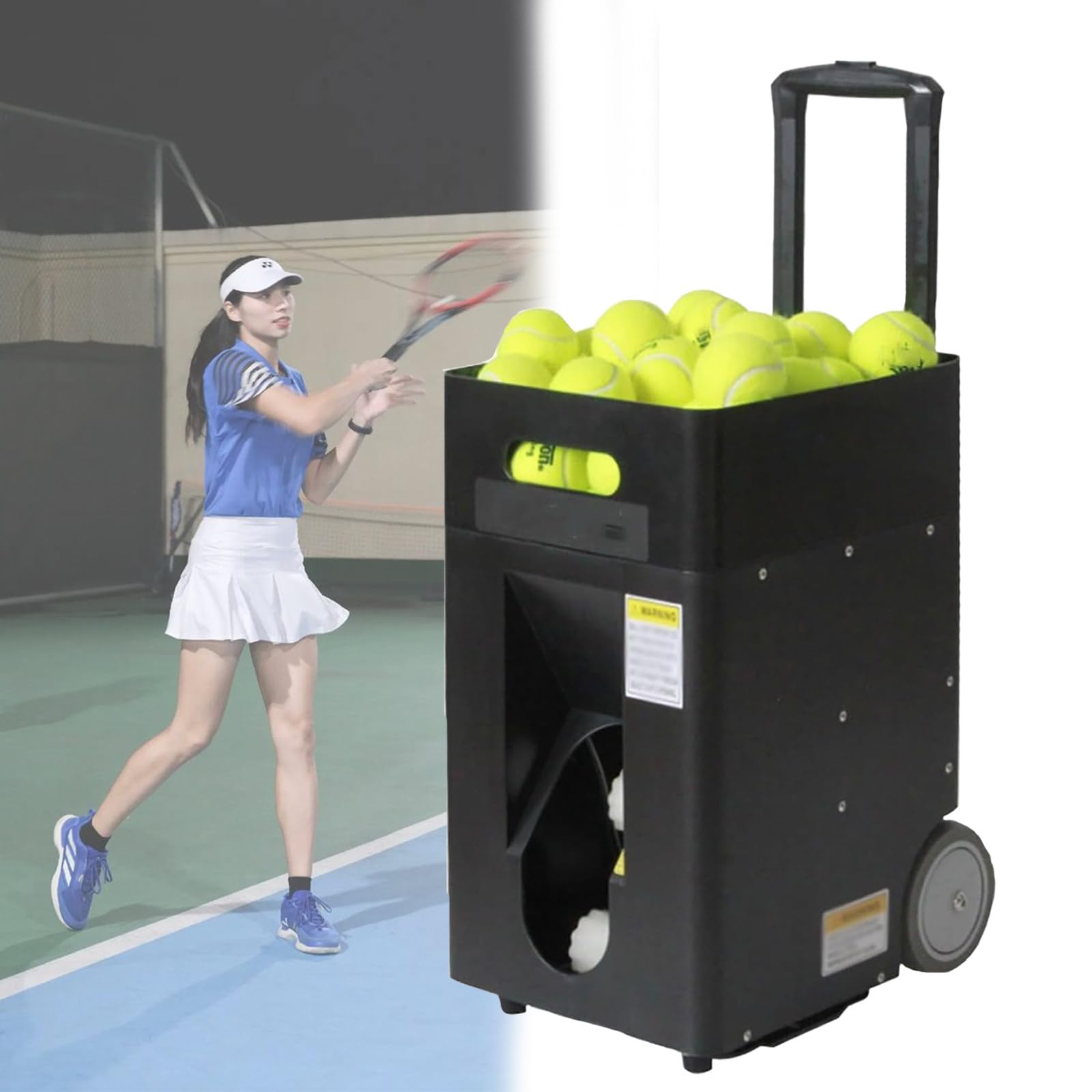 MáQuina De Pelotas De Tenis PortáTil, Lanzador AutomáTico De Pelotas De Tenis, MáQuina De 50 Pelotas De Tenis, para Principiantes, Entrenamiento Deportivo En Solitario