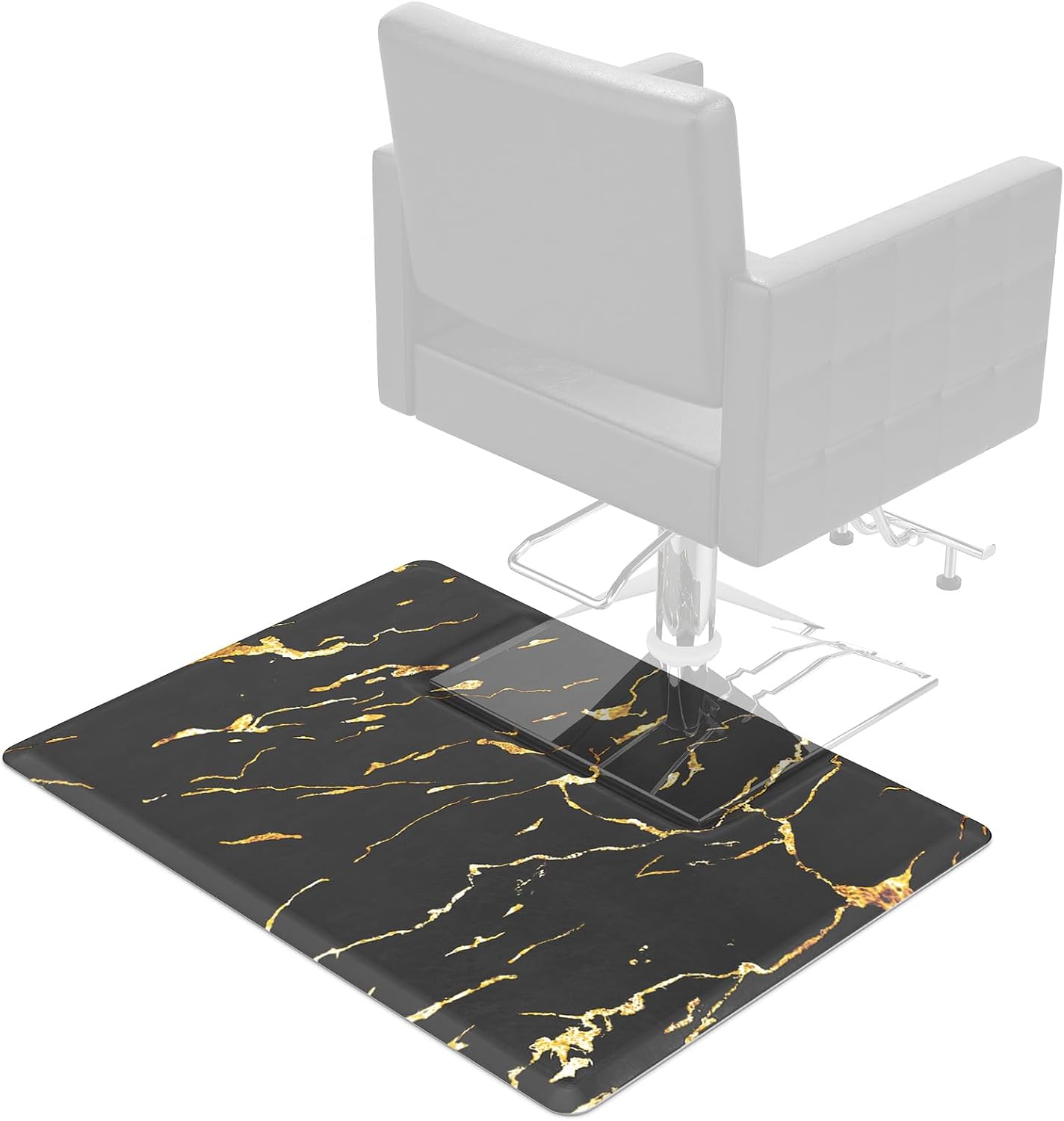 OmySalon Salon Mat for Hair Stylist Anti Fatigue, 3 ft. x 4 ft. Comfort Barber Floor Mat with Square Base, Salon Chair Matt Hairdresser Standing, Anti-Slip Easy Cleaning