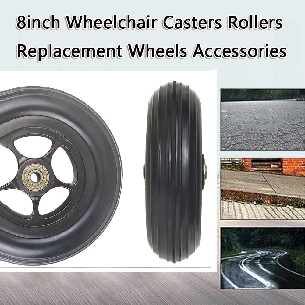 6 Pulgadas Sólido Silla de Ruedas Rueda Delantera, Goma de Reemplazo de Ruedas Delanteras para Silla de Ruedas Scooter Cart