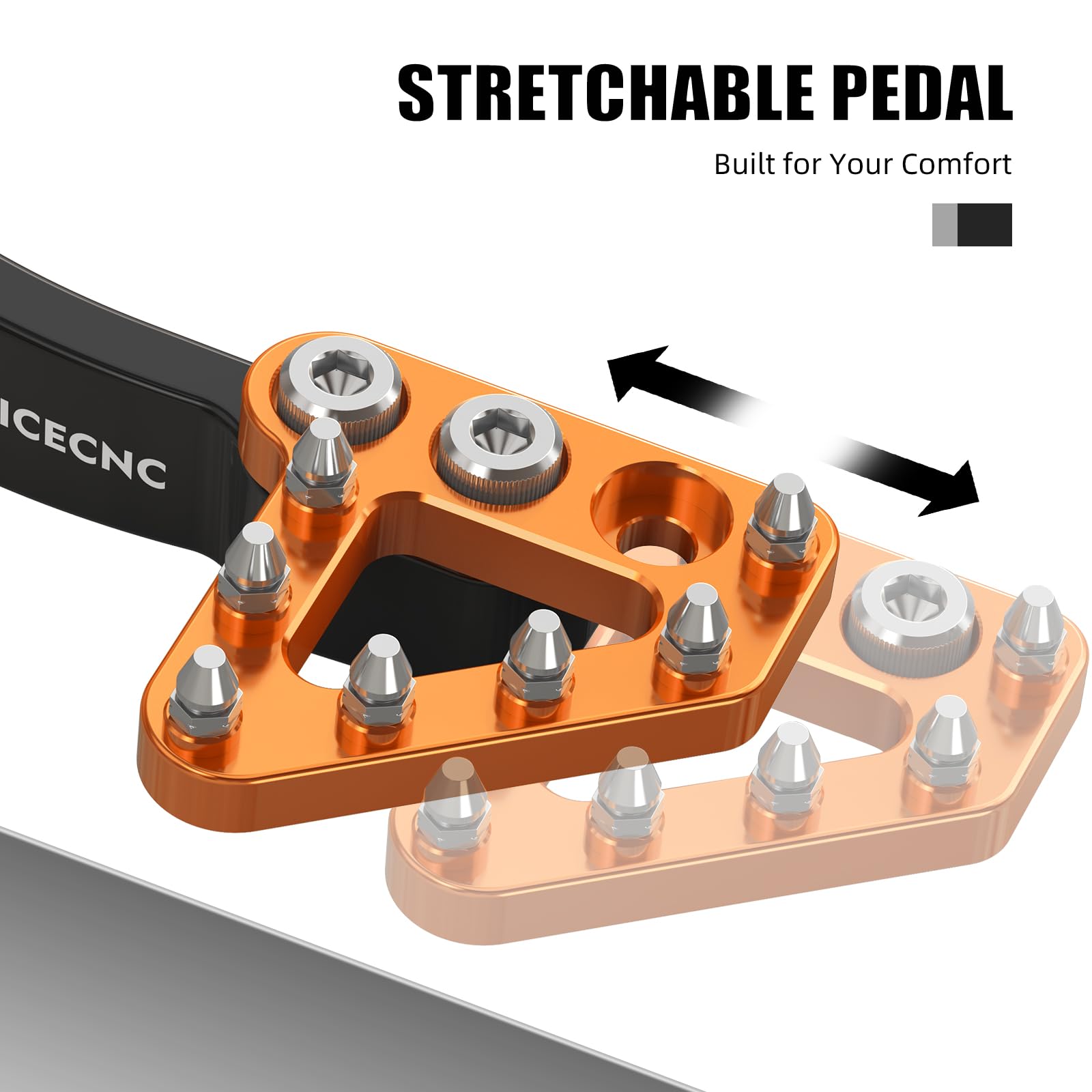 NICECNC Hinterradbremshebel mit verdicktem vergrößertem Anti-Rutsch Pedal Compatible with Husqvarna 701 Enduro 2016-2019, Compatible with 690 Enduro R 2011-2018, Aluminium,Siehe Passform,Orange
