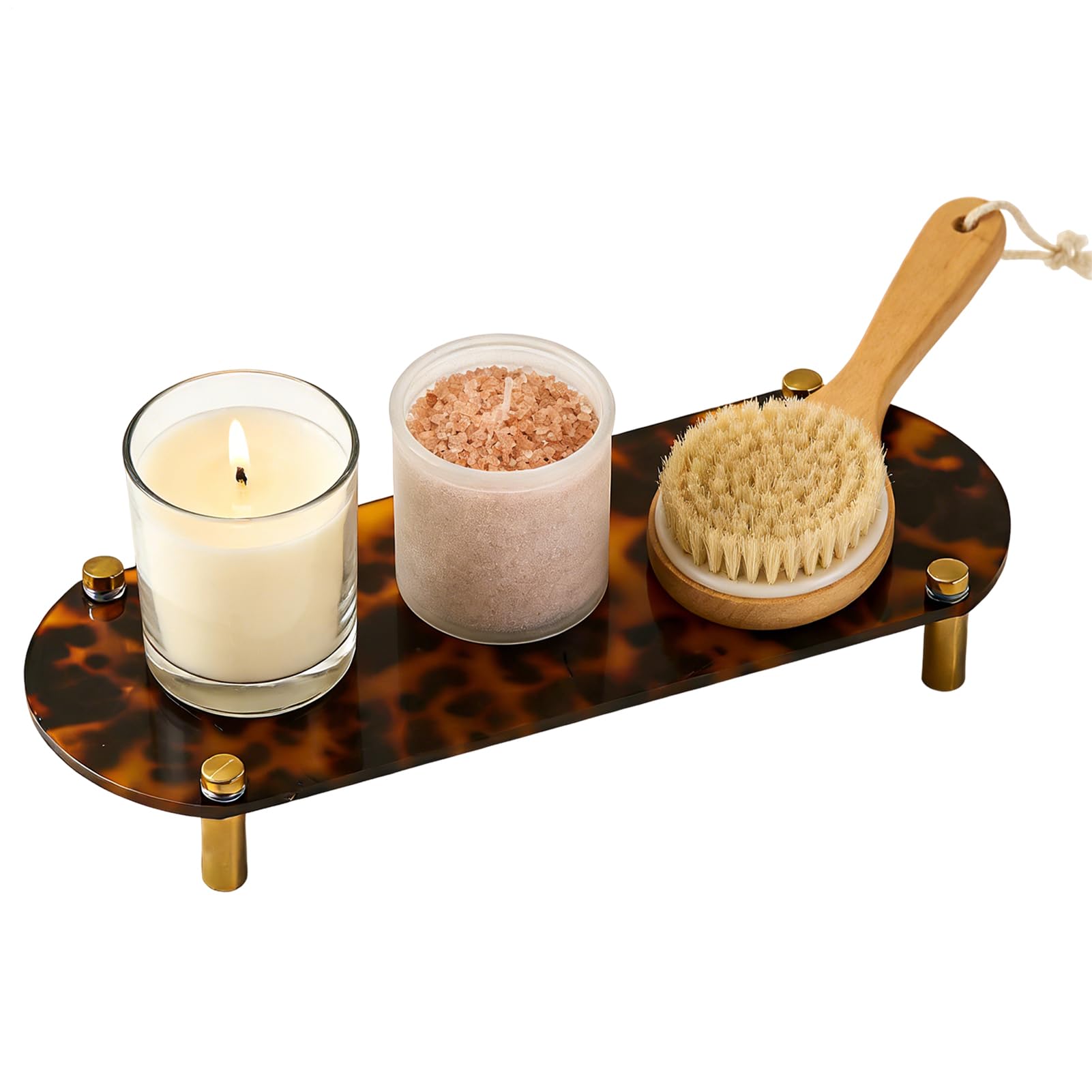 Bandeja de acrílico decorativa efecto carey Veasbuu para interiores exclusivos