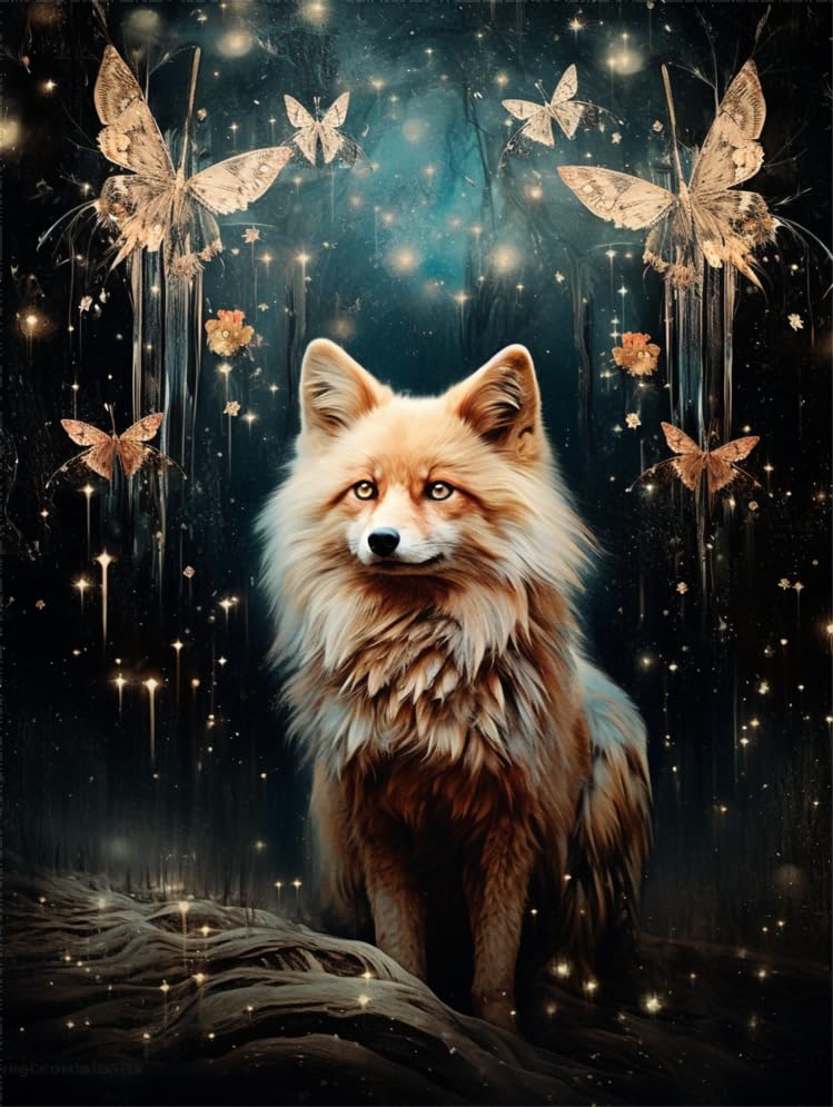 Kit broderie perles renard papillon à offrir pour un anniversaire créatif