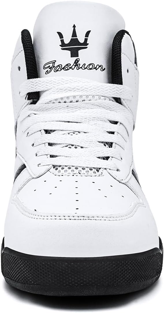 SUPERWALK Men's Fashion High Top Sneakers Casual Walking Shoes (White, Adult, Men, 11, Numeric, US Footwear Size System, Medium) - Image 4