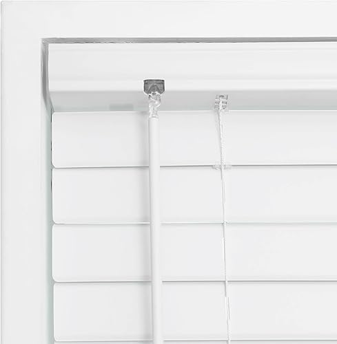 Miniatura 6 de DEZ FURNISHINGS Persiana veneciana de listones planos sin cordón de 2 pulgadas, 58.5 pulgadas de ancho x 48 pulgadas de alto, blanco