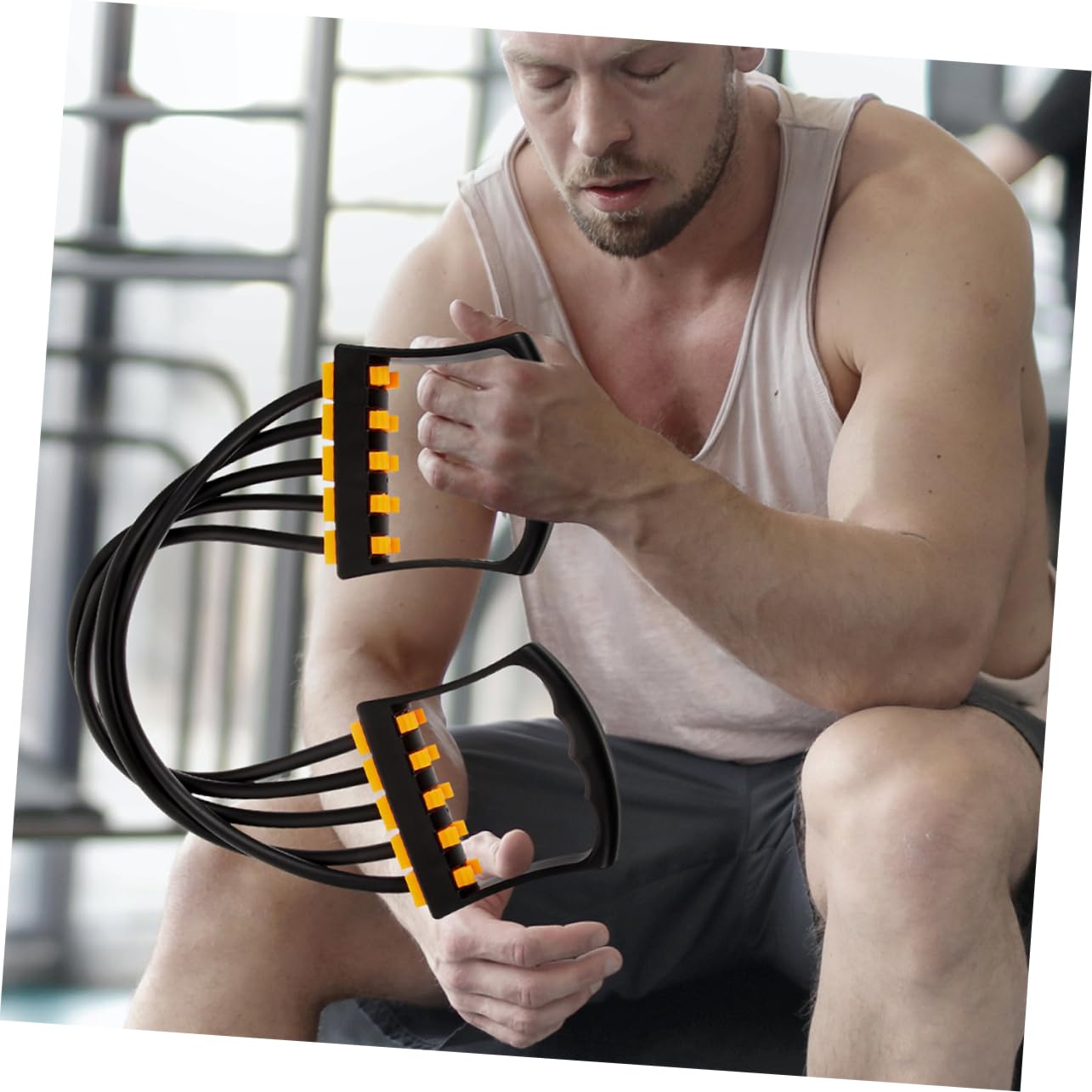 Toyvian 2 Pezzi Bande per Fitness con Maniglie Ergonomiche per Allenamenti Trazione e Muscolare Resistente e Antiscivolo per Palestra e Home Fitness