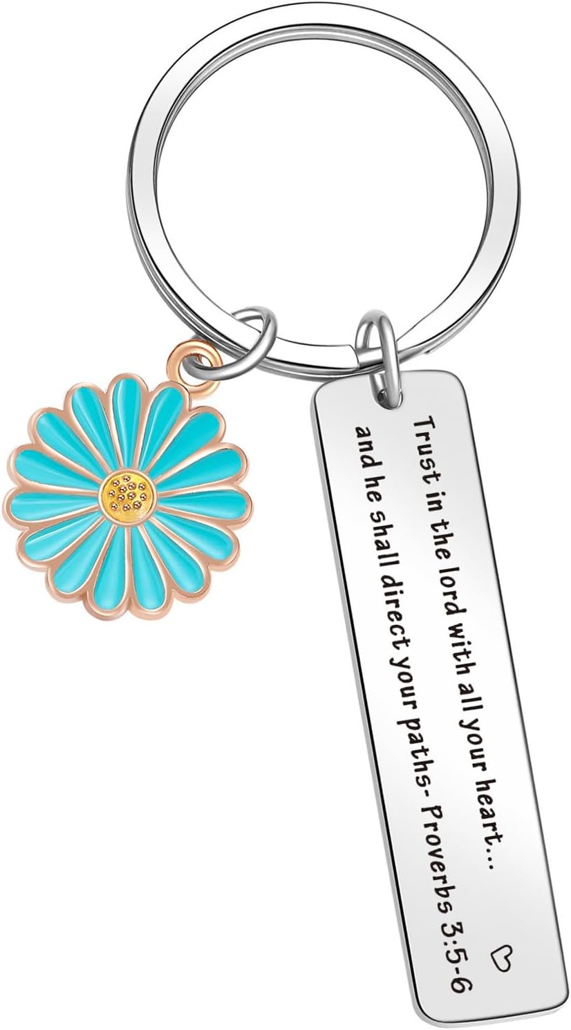 Inspirational Gifts for Women Faith Gift Christian Jewelry Baptism Keychain Best Friend Keychain