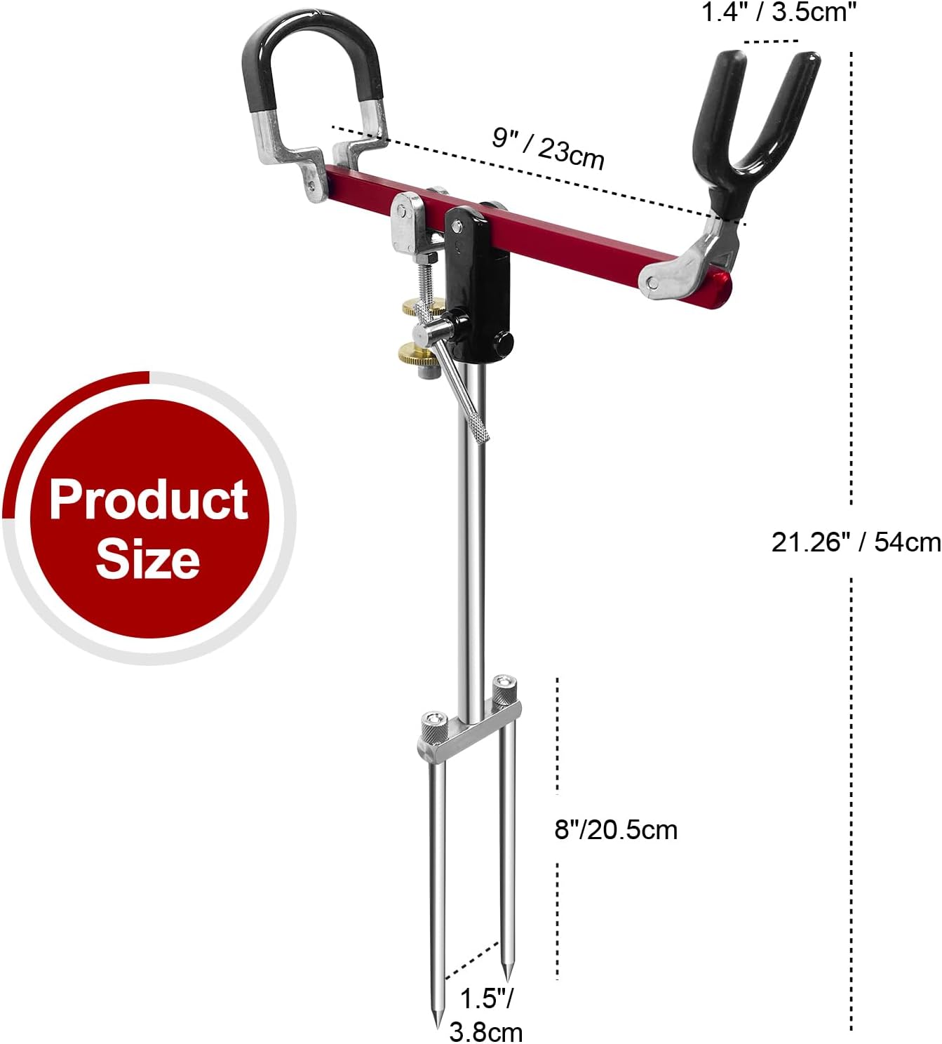 2 Pack Fishing Rod Holders for Bank Fishing, Multifunctional Stainless Steel Fishing Pole Holders for Ground, 360 ° Adjustable & Detachable Easy to Carry, Gift for Men Father’s Day, Birthday Day