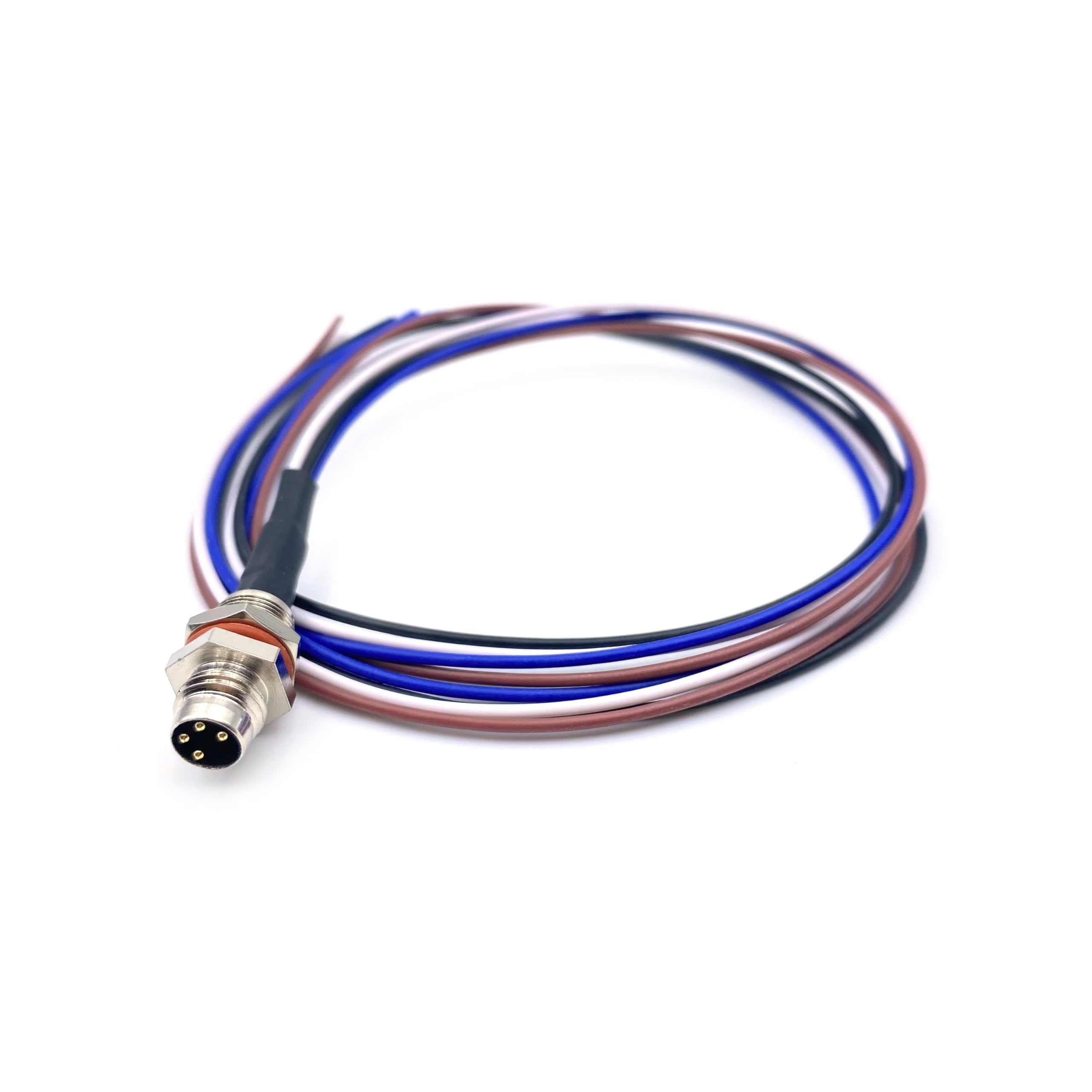 Fupiomeef 1.64ft M8 4 Pin A Code Male Connector Cable, IP67 Waterproof Back Mount Cable UnShielded Straight Aviation Socket Electrical Cable Sensor